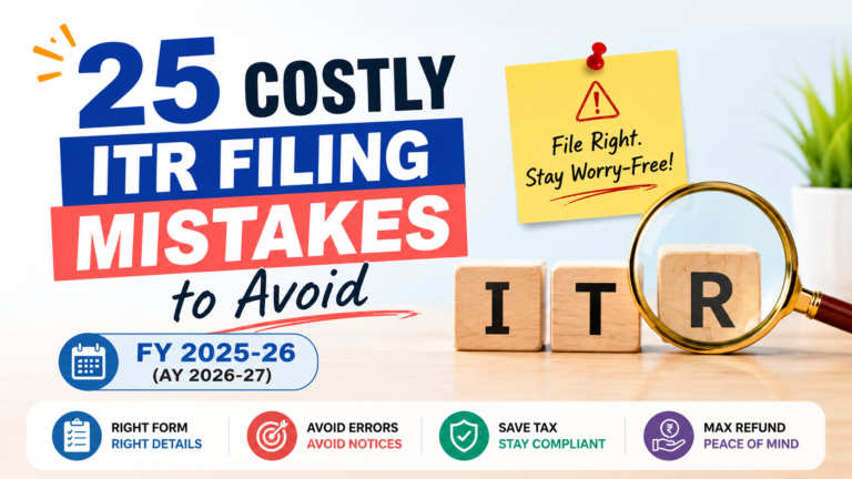 25 Costly ITR Filing Mistakes to Avoid in FY 2025-26 (AY 2026-27)